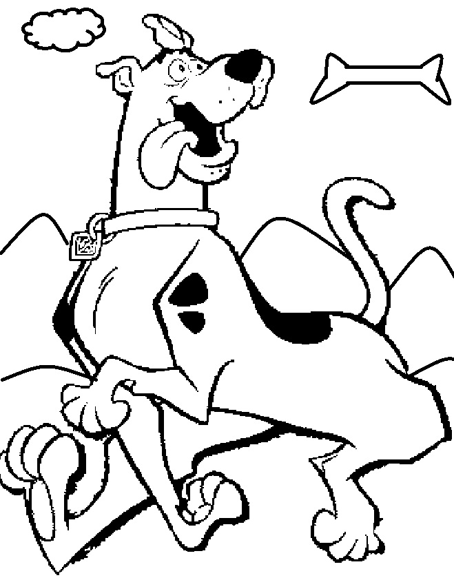 Plansa de colorat cu Scooby Doo 21 14